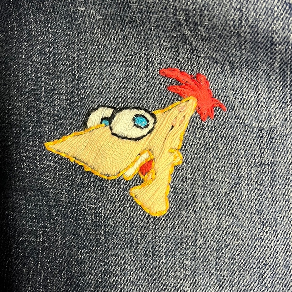 Hand embroidered Phineas jeans